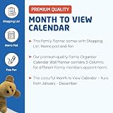 1ABOVE 2026 Family Organiser Calendar Wall Planner with Memo Pad & Shopping List view 4