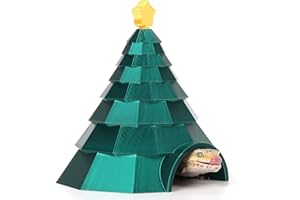 WOLEDOE Christmas Tree Reptile Hide, Leopard Gecko Tank Accessories fit Lizard Bearded Dragon Snake Hermit Crab Crested Gecko Spider Tarantula - Large