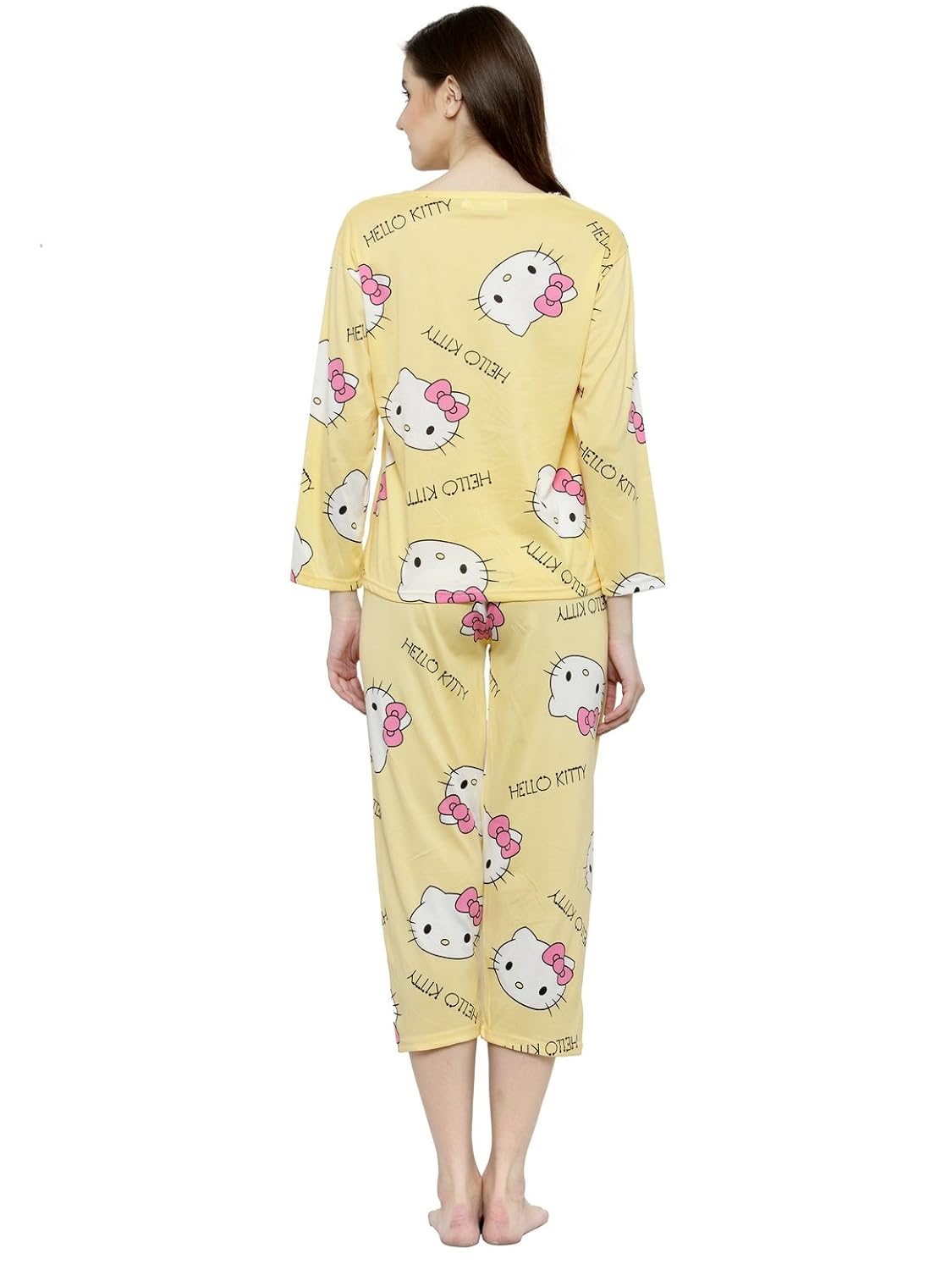 n-gal women printed nightwear pajama loungewear set - nayn48-yellow