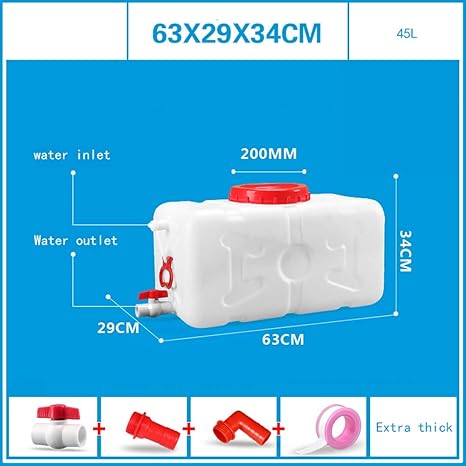 Amazon Co Jp Wkk バケット 家庭用水平型プラスチック水槽大型厚い食品グレード収納バケツ付き蓋正方形プラスチックバケツ屋外収納バケット 特別厚いセクション Size B 旅行用品 旅行小物 通販