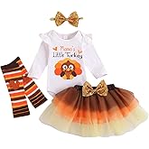 CPEI Baby Girl Thanksgiving Outfit Bodysuit+Tutu Skirt+Leg Warmer+Bunny Headband Set