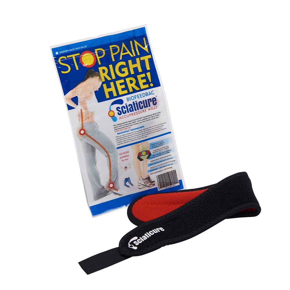 VYTALIVING Biofeedback Sciaticure Acupressure Wrap - Knee support for Joint Pain Relief - Patella Knee strap - Adjustable compression brace for Men & Women - Perfect for Sporting Activities - One Size