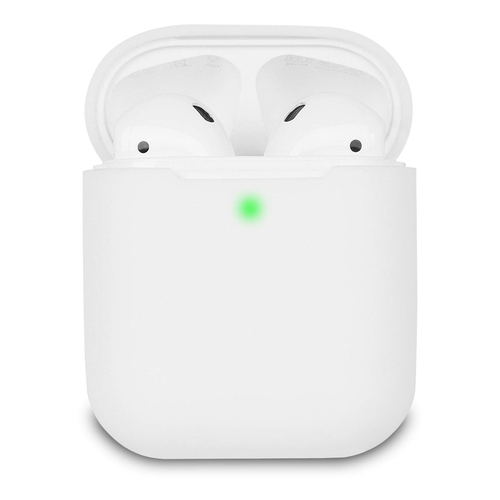 KOKOKA Case Cover Compatible with AirPods 2, Silicone Shockproof Case Cover for Airpods 2 [Front LED Visible][Support Wireless Charging] Translucent