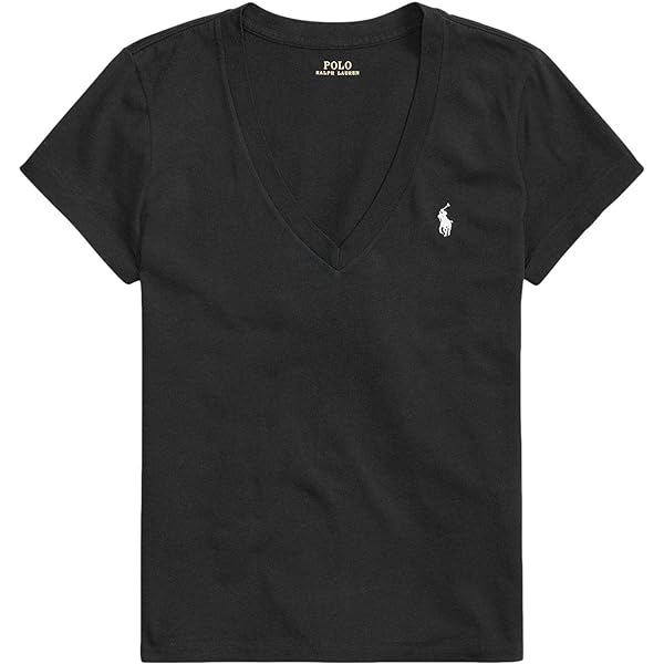 POLO RALPH LAUREN Mens T-Shirt V-Neck (M, BlackHtr), Medium