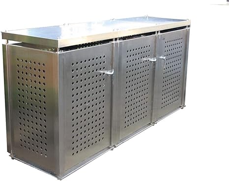 Armario para contenedores de basura, capacidad para 3 cubos, 120 L