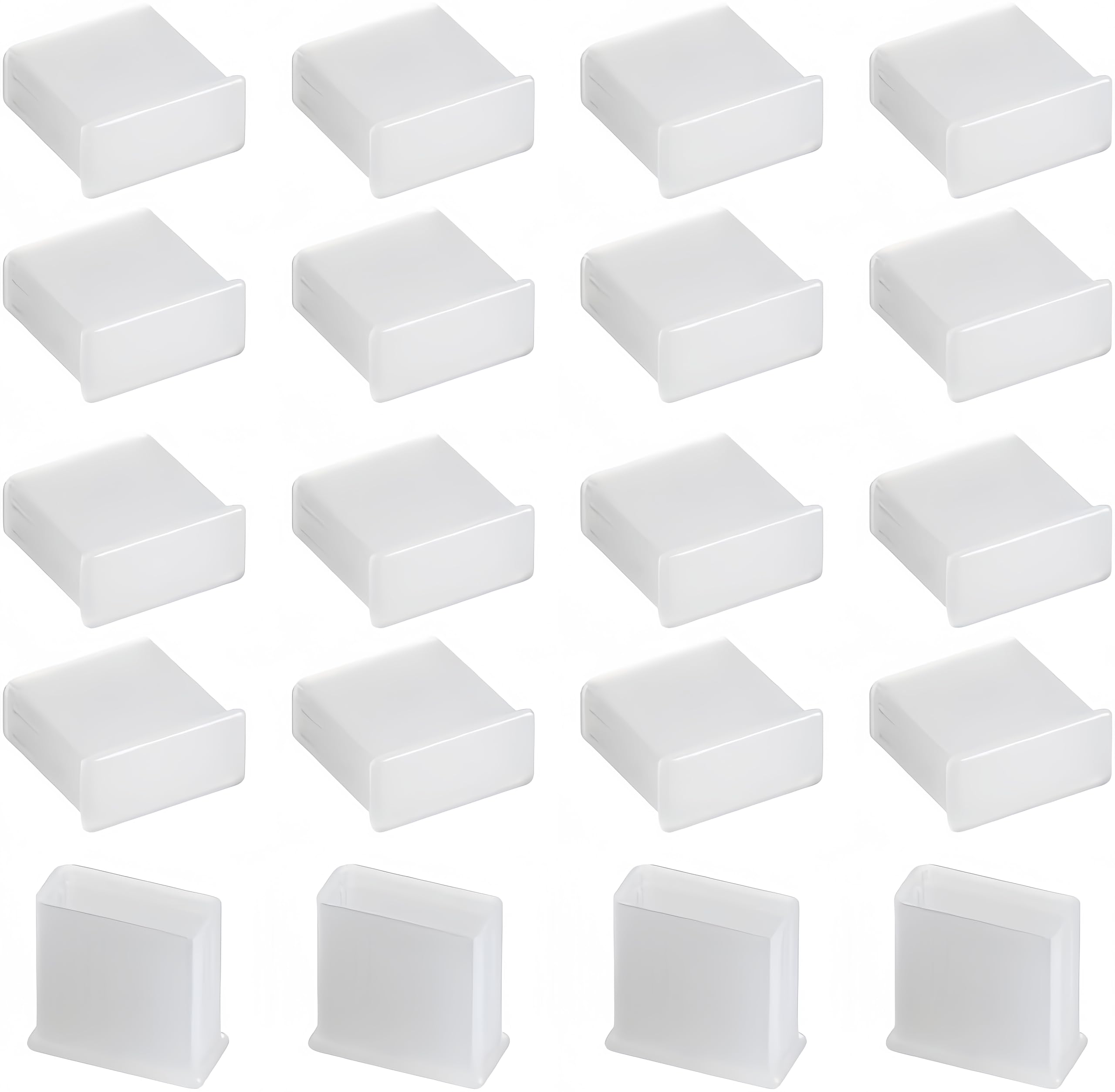 Boxonly 20Pcs White PE USB 2.0 Anti-Dust Stopper Cap Cover for Charging & Data Cable