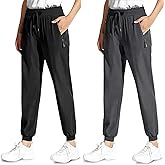 Jeeeun Comfy Fit Pants for Women – Stretch Active Casual Pants with Zipper Pockets for Travel & Everyday Comfort
