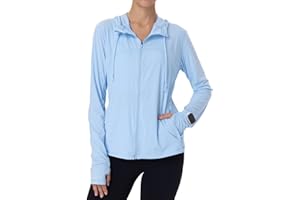 MAISON MISFITS 15 Womens Sun Protection Hoodie SPF Jacket Lightweight Full Zip Up Summer UV UPF 50+ with Pockets Thumb Hole