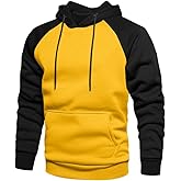 TOLOER Pullover Hoodie Men Blend Fleece Long Sleeve Sweatshirt with Kangaroo Pockets