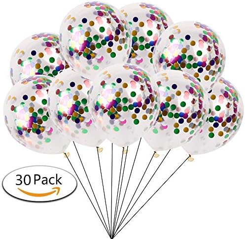 Confetti Balloons 30 Pieces, 12 Inches Party Balloons With Golden Paper Confetti Dots For Party Decorations Wedding Decorations And Proposal (30)