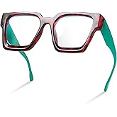 livho Oversized Eyewear Frame for Woman and Men - Rectangle Fashion Glasses for Computer, Chic Preppy Frame