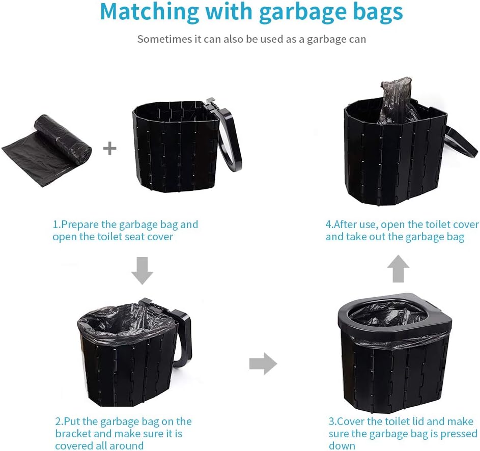ipekar Portable Folding Toilet, Upgrade Camping Toilet, Porta Potty Car Toilet, Travel Potty Perfect for Camping, Hiking, Trips, Construction Sites : Sports & Outdoors