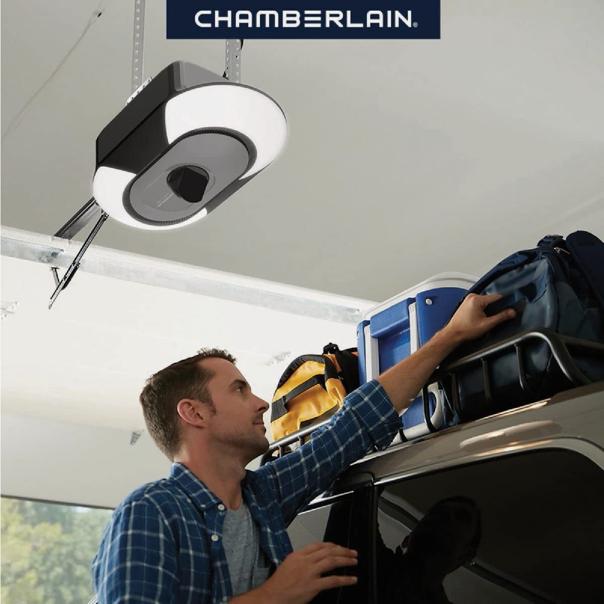 Chamberlain B6753T Smart Garage Door Opener, Video Streaming & Advanced Corner LED Lighting-myQ Smartphone Controlled-Ultra Quiet, Strong Belt Drive & MAX Lifting Power - View 2