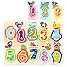 Wooden Number Puzzles, Preschool Learning Toys for Toddlers, Educational Gift for 2 Years Old Girls and Boys