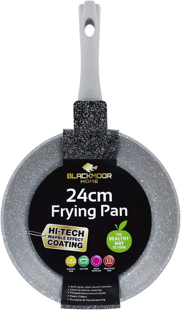 Blackmoor 67109 Non-Stick Anti-Scratch Frying Pan, Grey 24cm, Aluminium, Grau