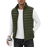 Polu Men's Puffer Vest Outerwear Sleeveless Warm Jacket with 4 Pockets | Lightweight Down Warm Vest，Full Zip Up Stand Collar,Regular Fit, Casual Running ,Spring Fall Winter ,S-3XL