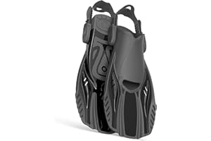 Otowaving Snorkel Fins Diving Fins Adjustable Buckles Open Heel Swim Flippers Travel Size Short Swim Fins for Snorkeling Diving Swimming Adult Men Womens