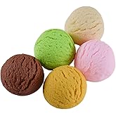 TOYANDONA 5Pcs Simulated Ice Cream Balls Realistic Fake Ice Cream Props for Photography Display and Shop Decor Lifelike Model Toy Food 2.16X2.16X1.25In