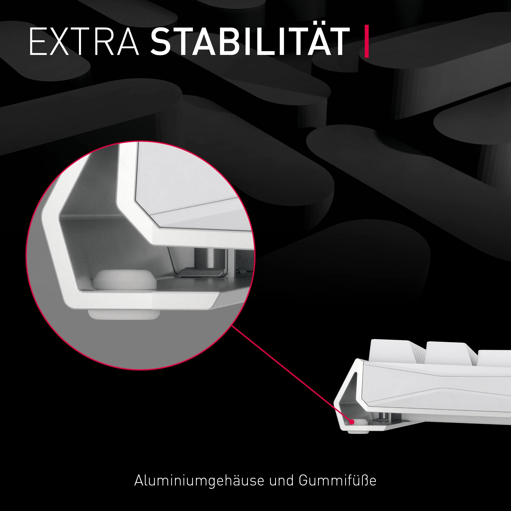 CHERRY MX 3.0S Wireless, Kabellose Mechanische Gaming-Tastatur, Deutsches Layout (QWERTZ), Bluetooth-, Funk- und Kabelverbindung, MX2A RED Switches, Weiß 6