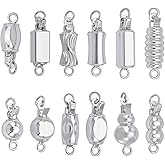 arricraft 12 Pcs Brass Filigree Box Clasps, Platinum Plated Single Strand Jewelry Slide Clasps Bulk for Necklace Bracelet Connectors DIY Jewelry Findings Accessories