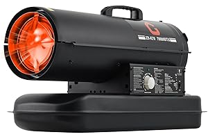 Garvee 70000 BTUs Kerosene/Diesel Forced Air Heater, Kerosene Fan Forced Heater with Thermostat Control for Warehouses, Construction Sites, Workshops, 120V/60Hz