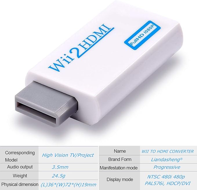 Wii to HDMI Adapter, Wii to HDMI Converter Connector Amazon.co.uk