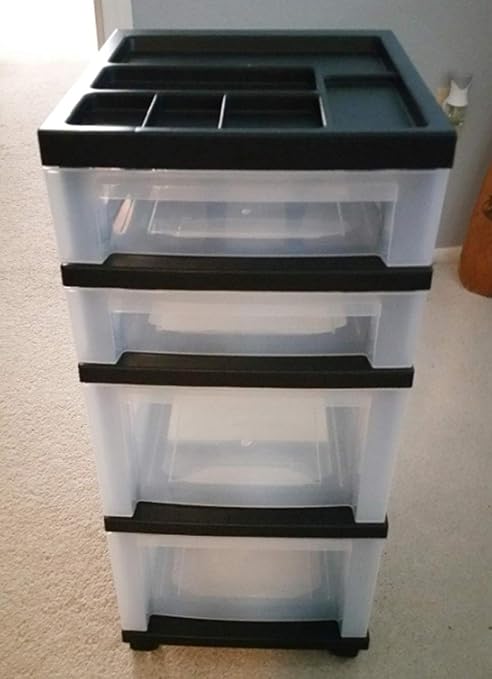 Amazon Com Clear Plastic Storage Cart With Wheels Storage