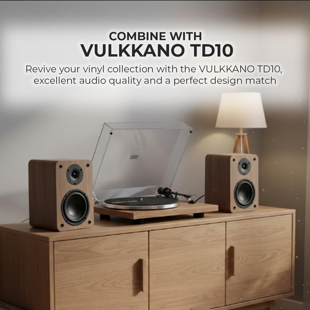VULKKANO A4 ARC Aktivlautsprecher mit 4" Woofer, Bluetooth 5.0, HDMI ARC, Optica, RCA, USB, mit Subwoofer-Ausgang, Regallautsprecher mit elegantem Design, Schwarz 9