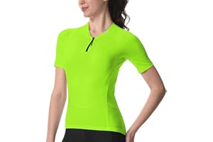 Wulibike Cycling Jersey Women Half Zipper Short Sleeve Breathable Road Biking Bike Shirts for Zip Pocket Cycle Tops Upf50+