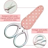 SwirlColor Embroidery Scissors Small Stainless Steel with Pink Faux Leather view 4