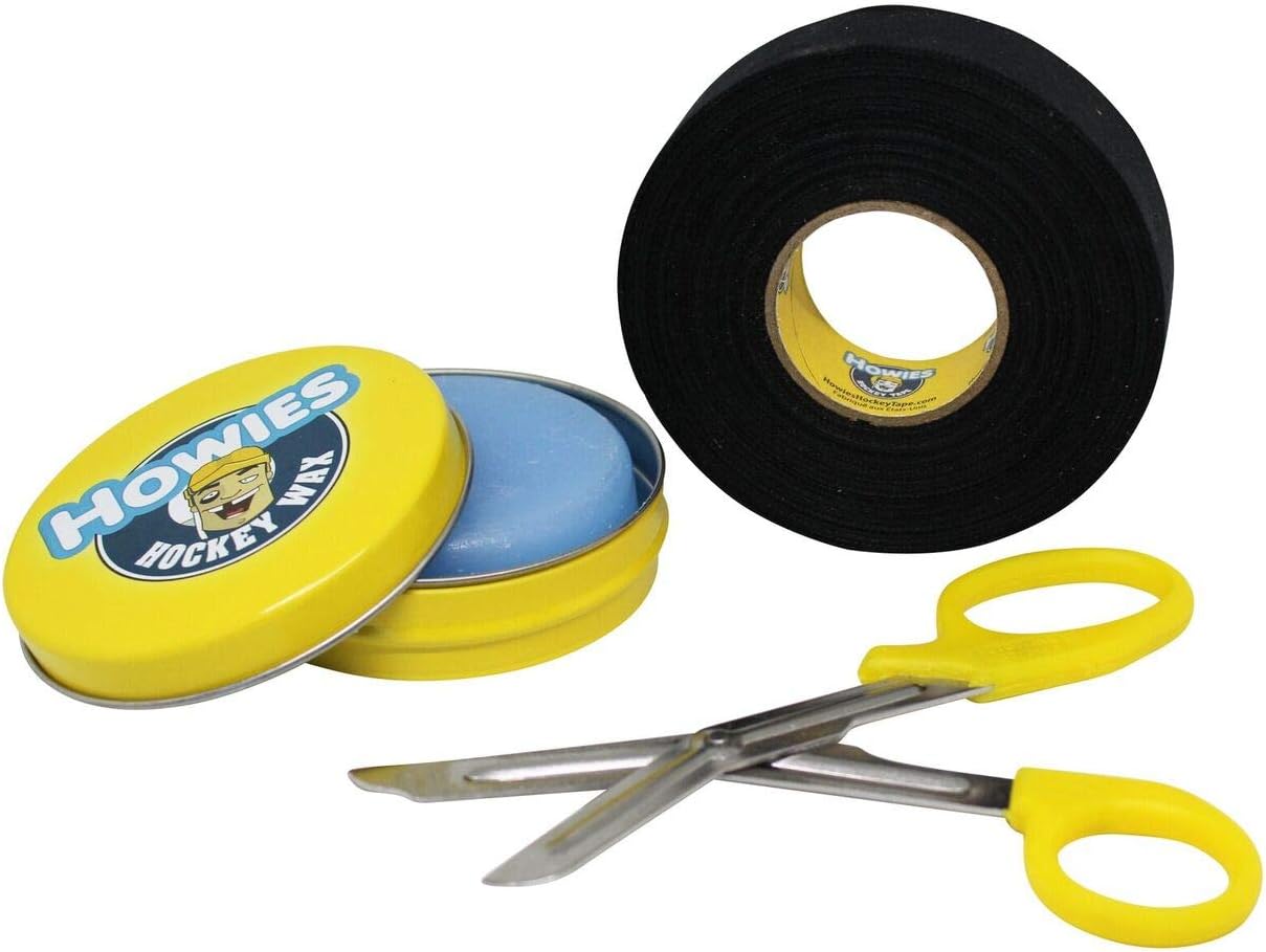 Howies Hockey Tape Bundle with Scissor and Wax for Ice
