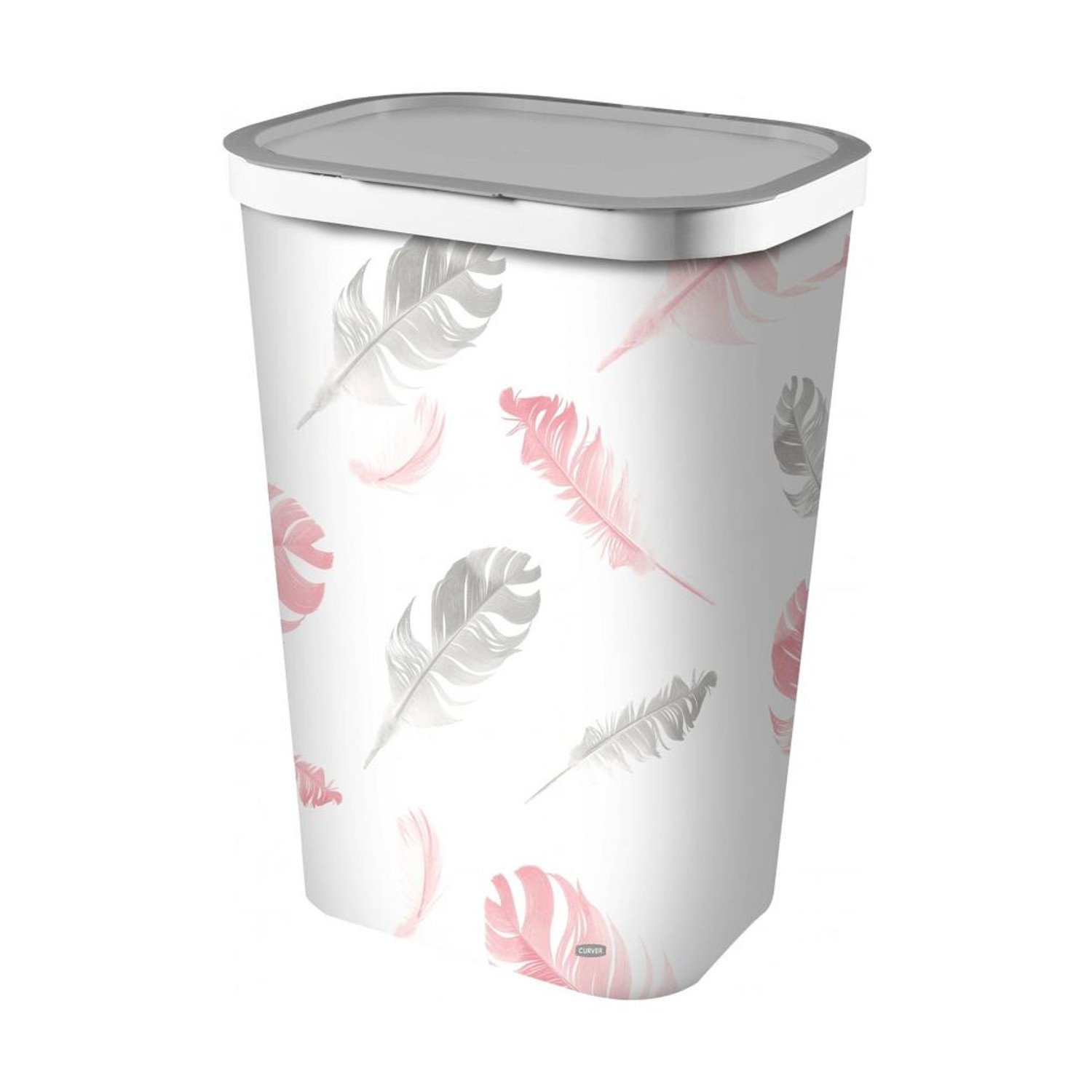 Curver Infinity Laundry Hamper in Feathers Look Sturdy Plastic