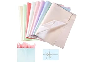40pcs Metallic Tissue Paper, 19.7x13.8in Glitter Pearlescent Wrapping Paper Sparkle Pastel Shimmer Wrapping Tissue for Gift B