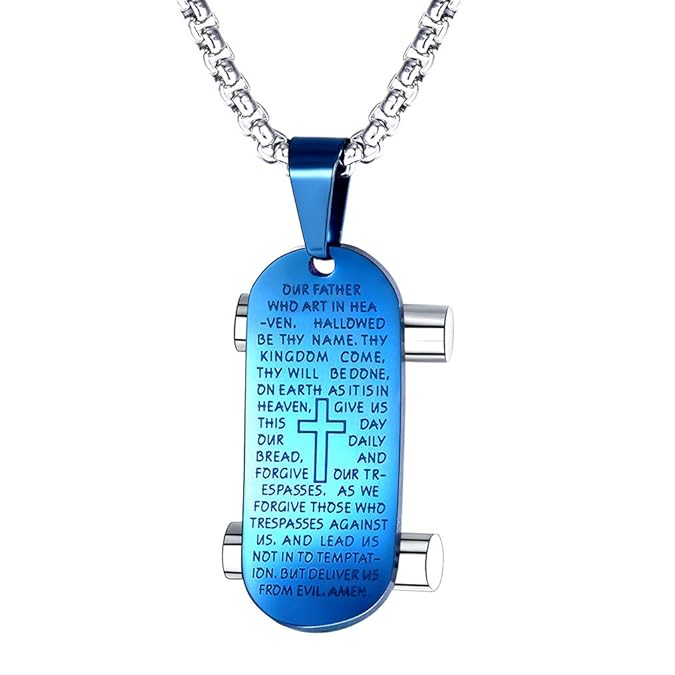 FaithHeart Saint Micheal Serie, Edelstahl Herren-Kette 925 Engel-Anhänger Glücksbringer Schutzengel Halskette mit Schmuck-Etu