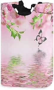 Cesta de lavandería Flor Sakura Árbol Mariposa Bolsa de cesto de Ropa