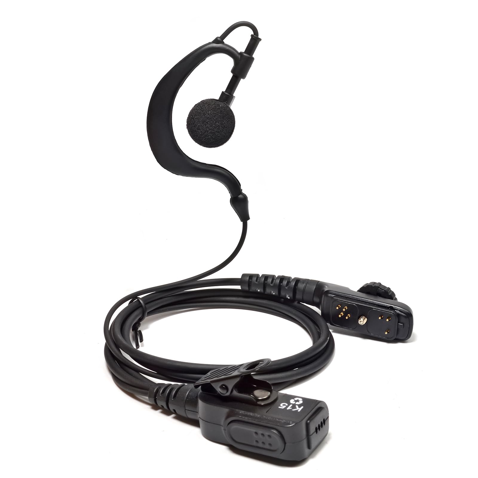 HYS Radio Earpiece Headset Compatible with Hytera HYT PD700 PD700G PD702 PD705 PD780 PD780G PD782 PD782G PD790EX PT580H Walkie Talkie, G Shape with PTT and Mic
