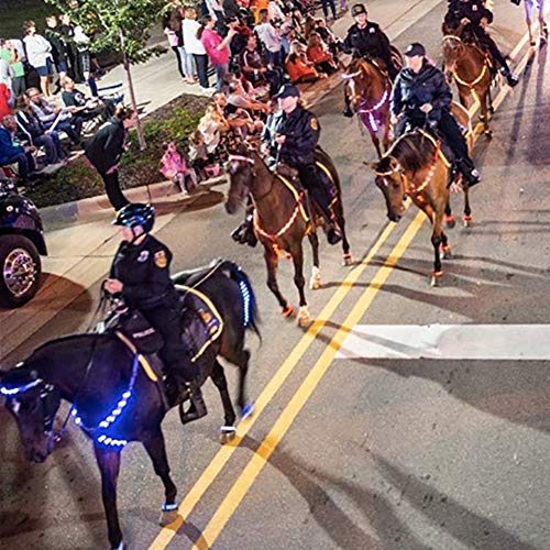 Flytianmy Adjustable LED Horse Breastplate Collar Reflective Horse Tack