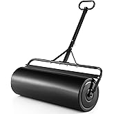 IRONMAX 30 Gallons/113 L Manual Lawn Roller, Water &amp; Sand Fillable, Black | Heavy Duty Tow-Behind Steel Sod Roller with Push Pull Handle for Yard, Garden &amp; Ball Field