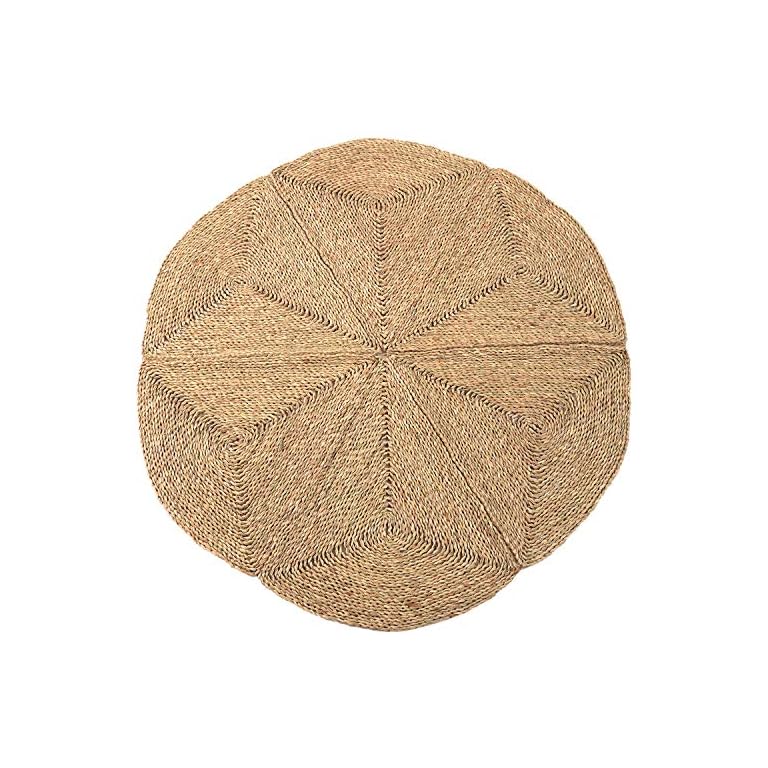 Handmade Rattan Rug Natural Round 4 ft Indoor Area Rug 4', Natural