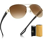 CARFIA Lightweight Retro Pilot Sunglasses for Women Polarized UV Protection, Trendy Outdoor Driving Lady Sunnies Metal Frame