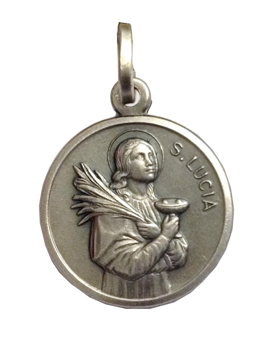 I G J 925 Sterling Silver Saint Lucy Medal - Protector of View, Blind and Eye