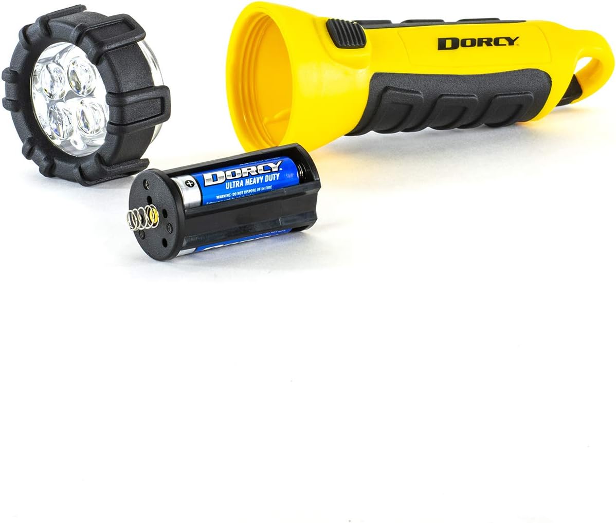 Dorcy 41-2510 Floating Waterproof LED Flashlight with Carabineer Clip, 55-Lumens, Yellow - Basic Handheld Flashlights - 