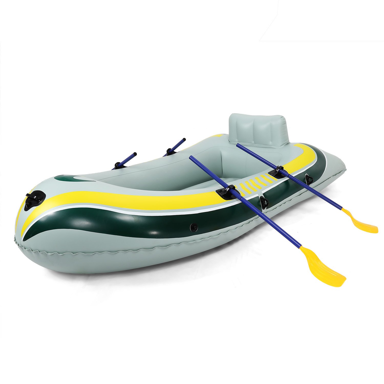 Yuebo Inflatable Boat, Blow Up Boat with Oars, Air Pump and Grab Rope (3-person)