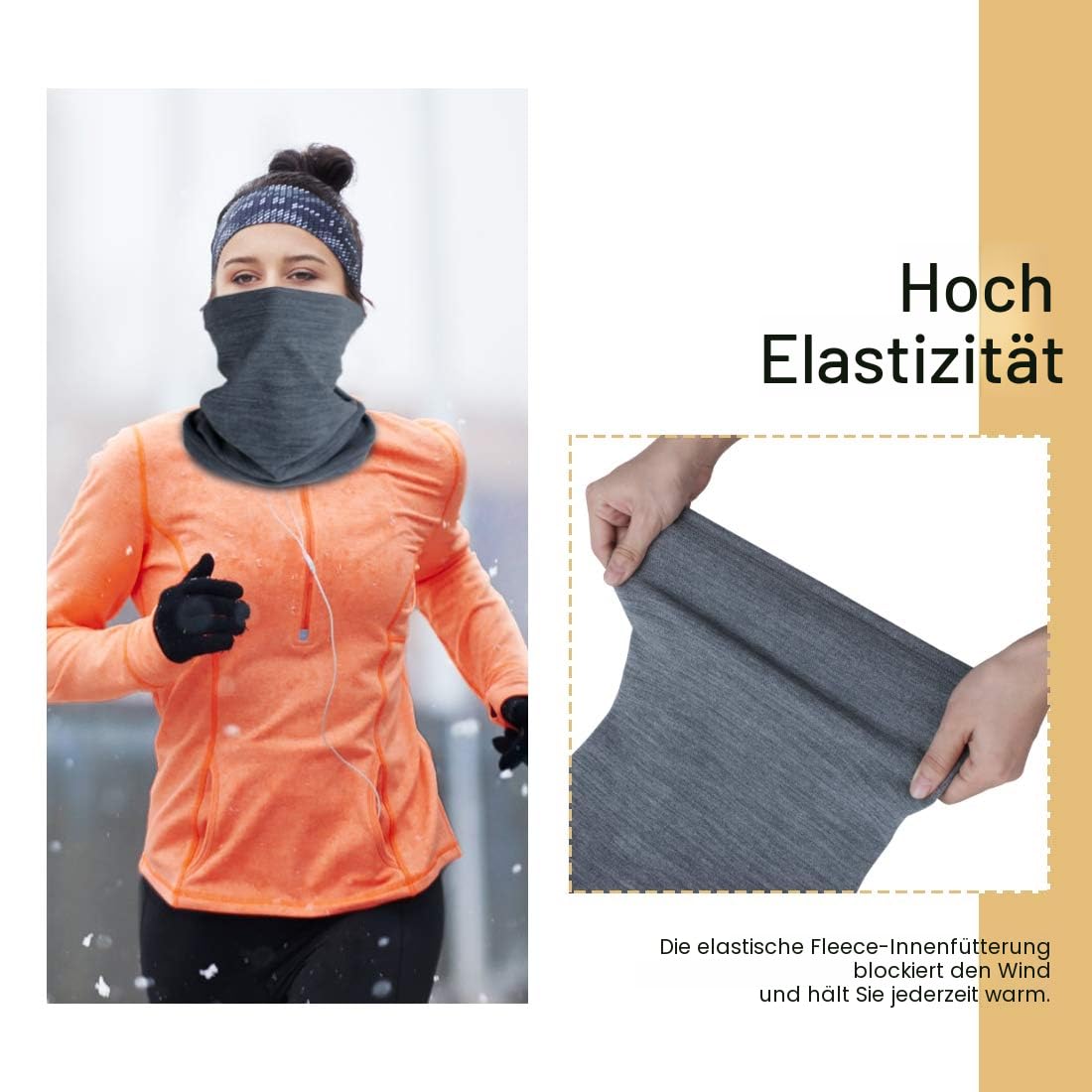 2 Stück Damen Herren Winter Loop Schal Weichem Fleece Halswärmer Winddicht Ski Maske Schlauchschal Warmer für Skifahren Laufen Radfahren 2