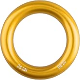 JEELAD 25kN Aluminum Rappel Ring, Heavy Duty O-Ring for Belay Rigging, Rock Climbing Tree Work Hammock Rescue