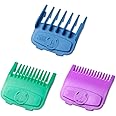 3 Professional Hair Clipper Magetic Guards Cutting Guides Fits for Most Wahl Clippers, Color Coded Clipper Combs Replacement - Guard Number: #1/2, 1 and #1 1/2 (Length: 1/16, 1/8 and 3/16 inch)