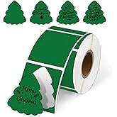 Whaline Christmas Tree Direct Thermal Labels Stickers Green Pine Tree Cedar Self-Adhesive Printer Decals for Xmas Holiday DIY Candle Name Tag Logo Design, 400 Pcs