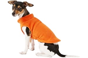 DroolingDog Girl Dog Fleece Vest Cat Shirts Warm Pet Clothes for Small Dogs, Large, Orange