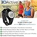 3DActive Non-Bluetooth 3D Pedometer Wristband Watch (PW-300) with Lanyard, Accurately Monitor Steps, Calories Burned, Distance and Duration, 14 Days Memory, Simple Tap Function & Easy to Read. (Black)