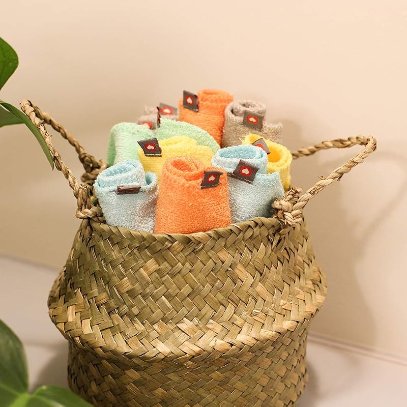 Toalhitas de bambu laváveis e reutilizáveis para bebés, pacote de 10 unidades, bolo